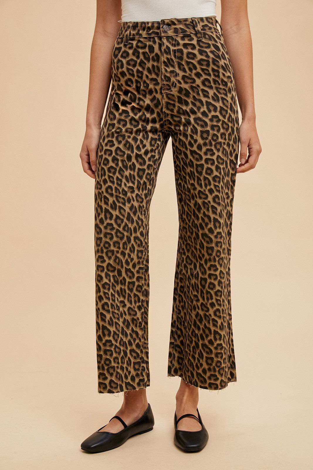 Cool Color Cropped Leopard Jeans