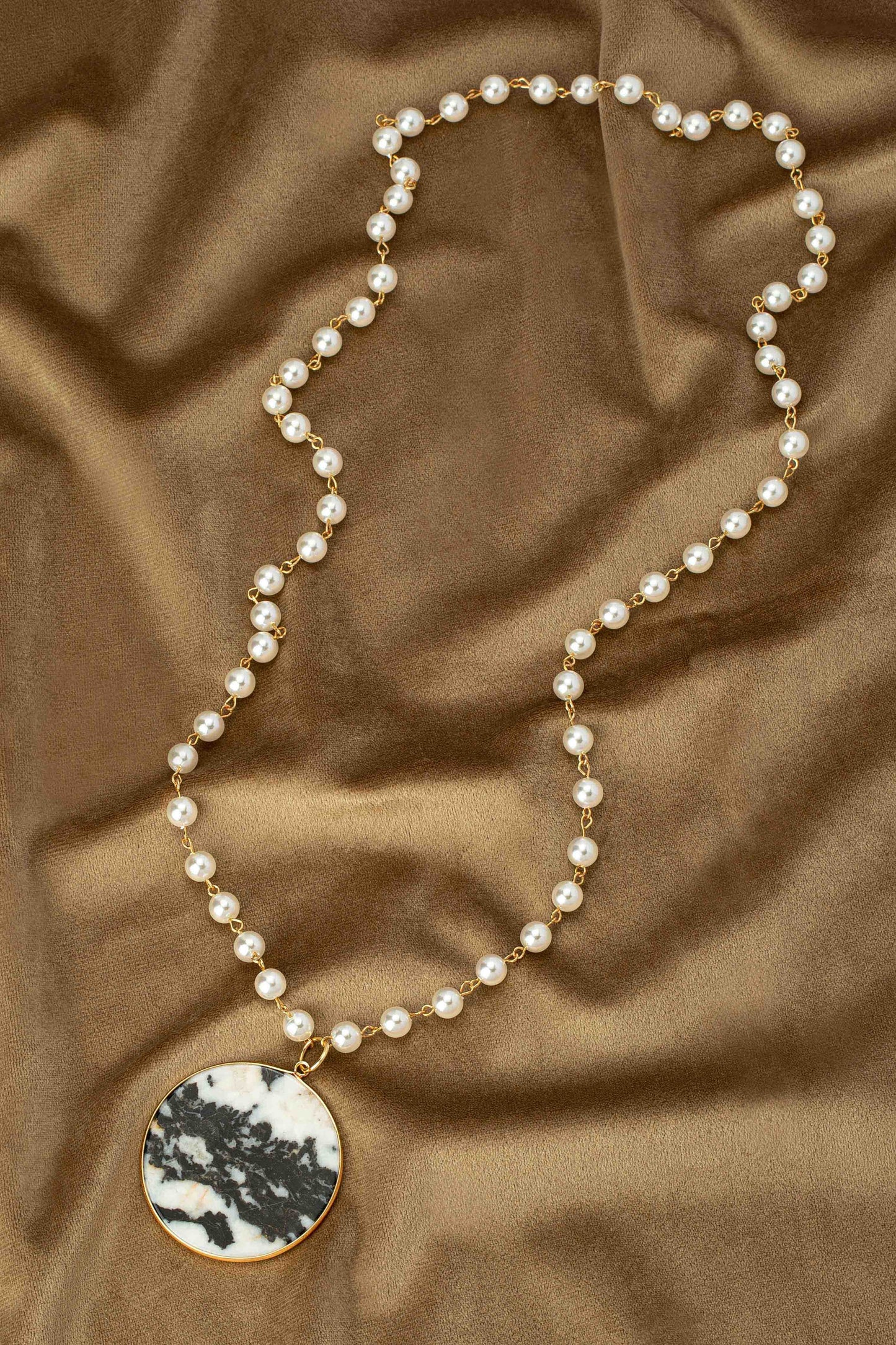 Pearl Chain Natural Stone Necklace