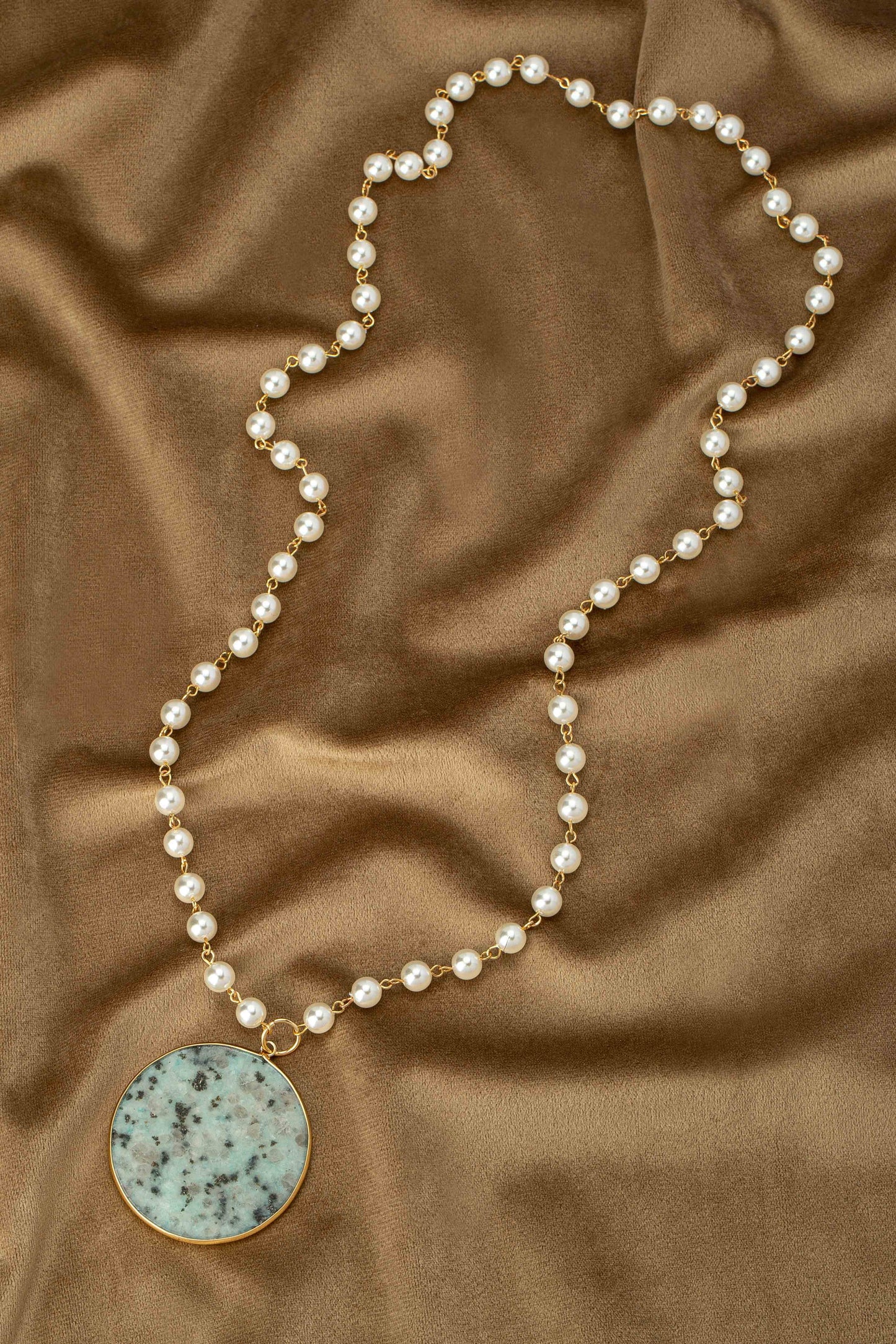 Pearl Chain Natural Stone Necklace