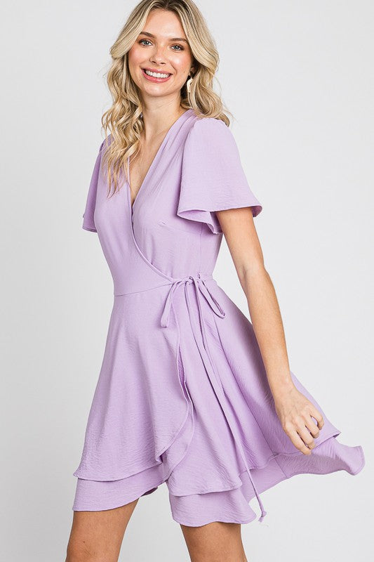 Lavender hotsell wrap dress