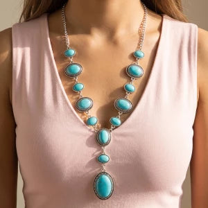 Western Turquoise Concho Necklace