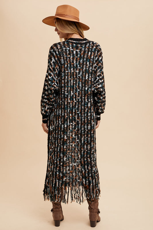 Metallic Maxi Sweater Cardigan