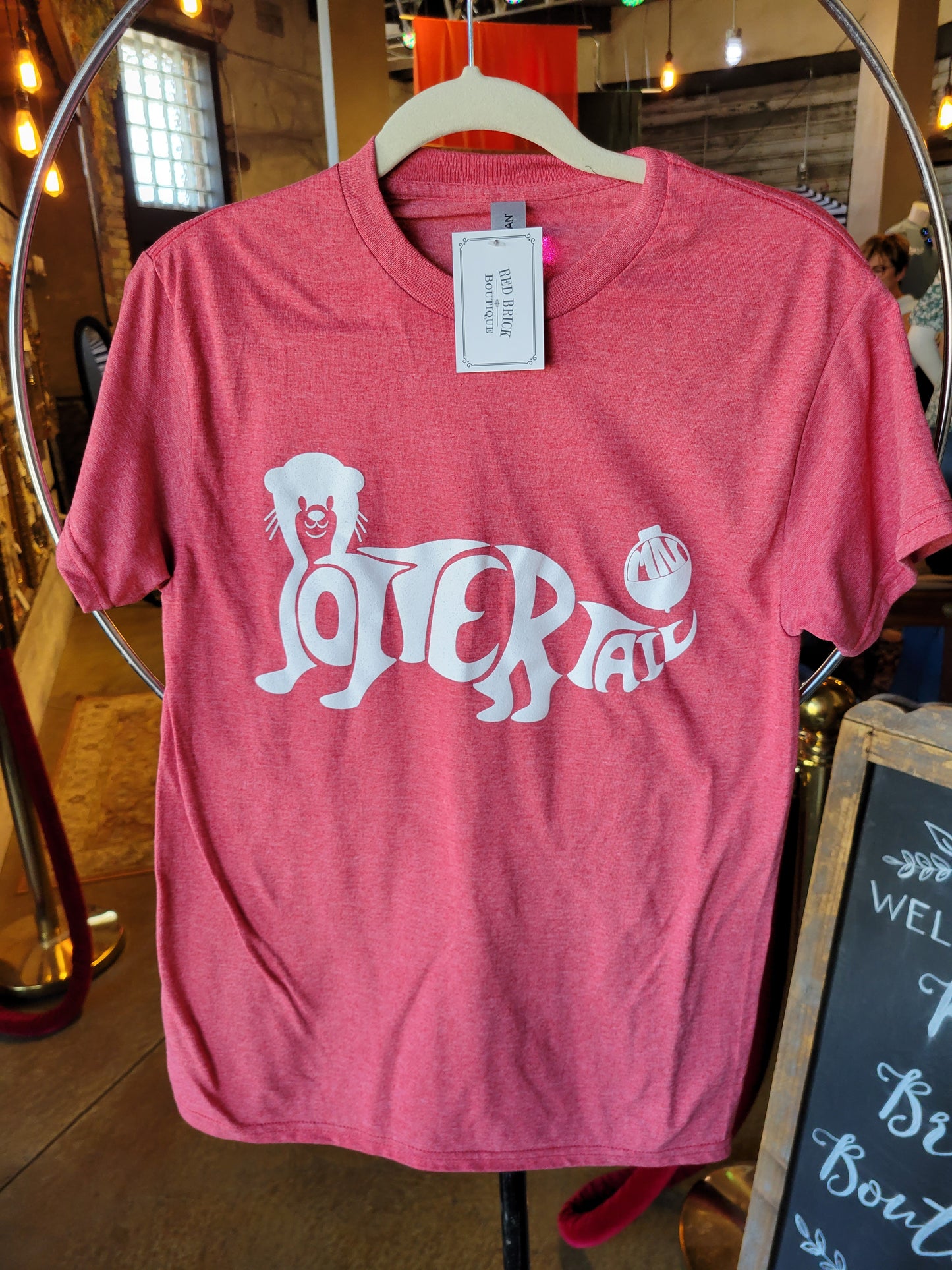 Bobber the Otter Tshirt-Heather Red