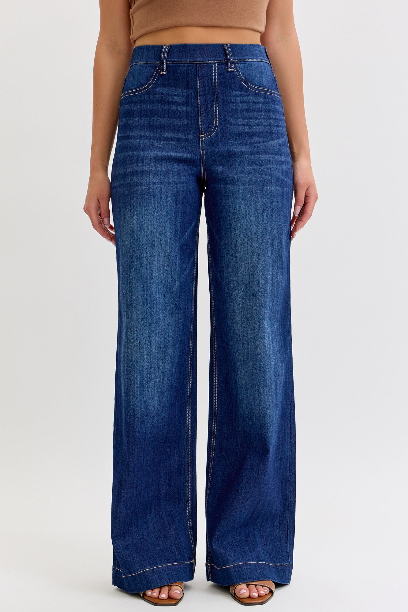 Pull-On Wide Leg Denim