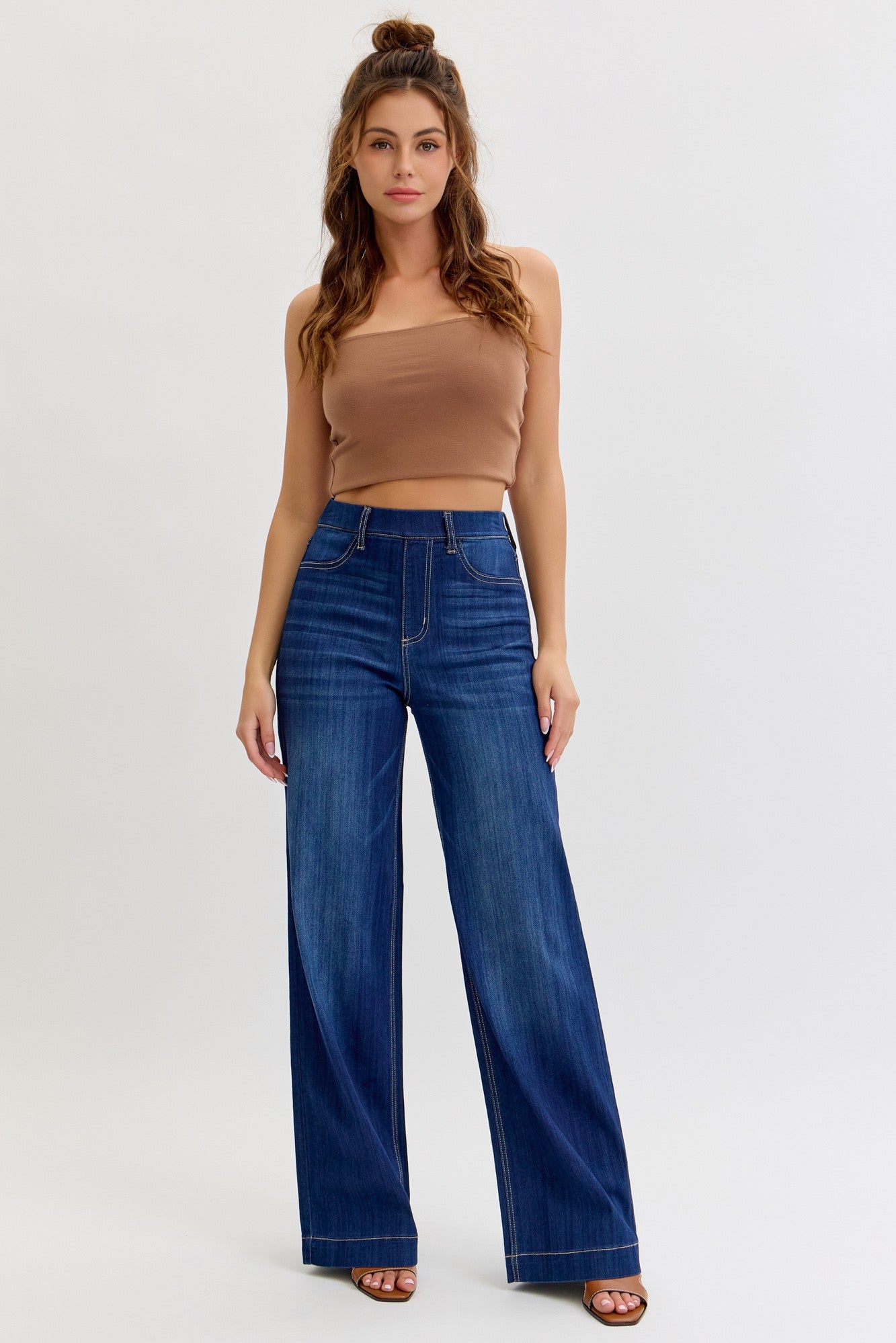 Pull-On Wide Leg Denim