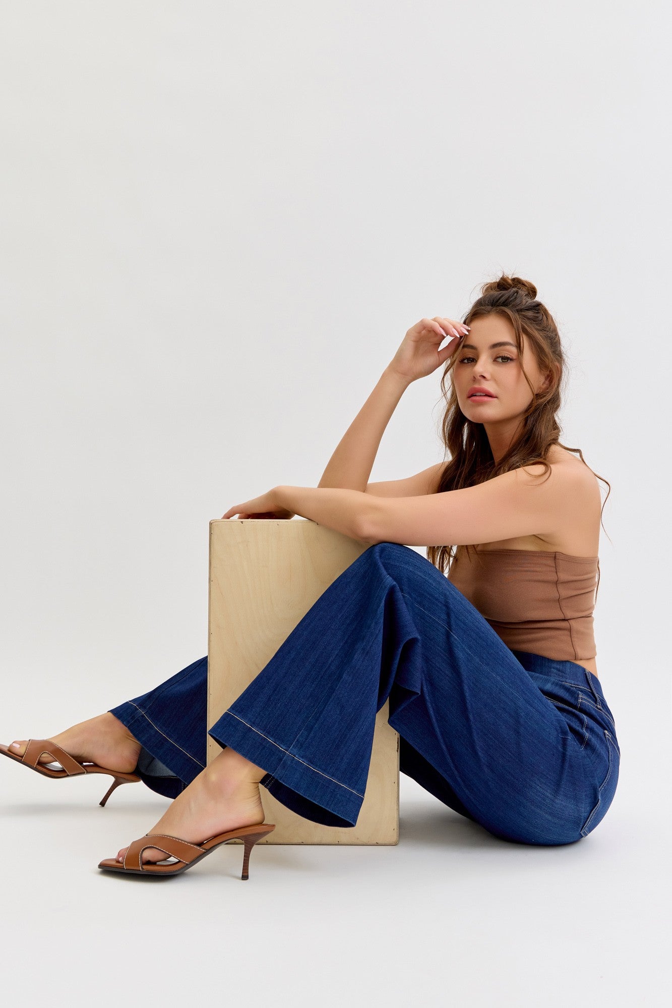 Pull-On Wide Leg Denim