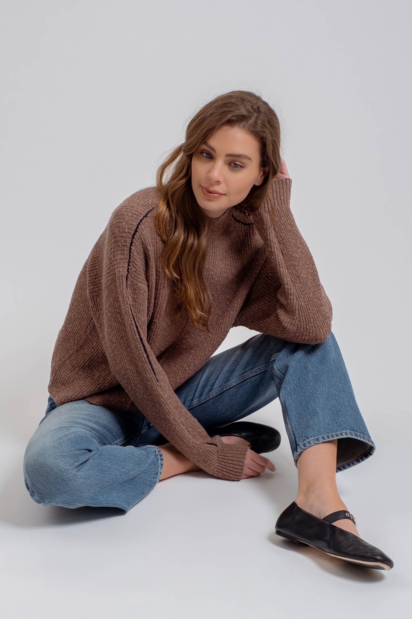 Contrast Seam Sweater