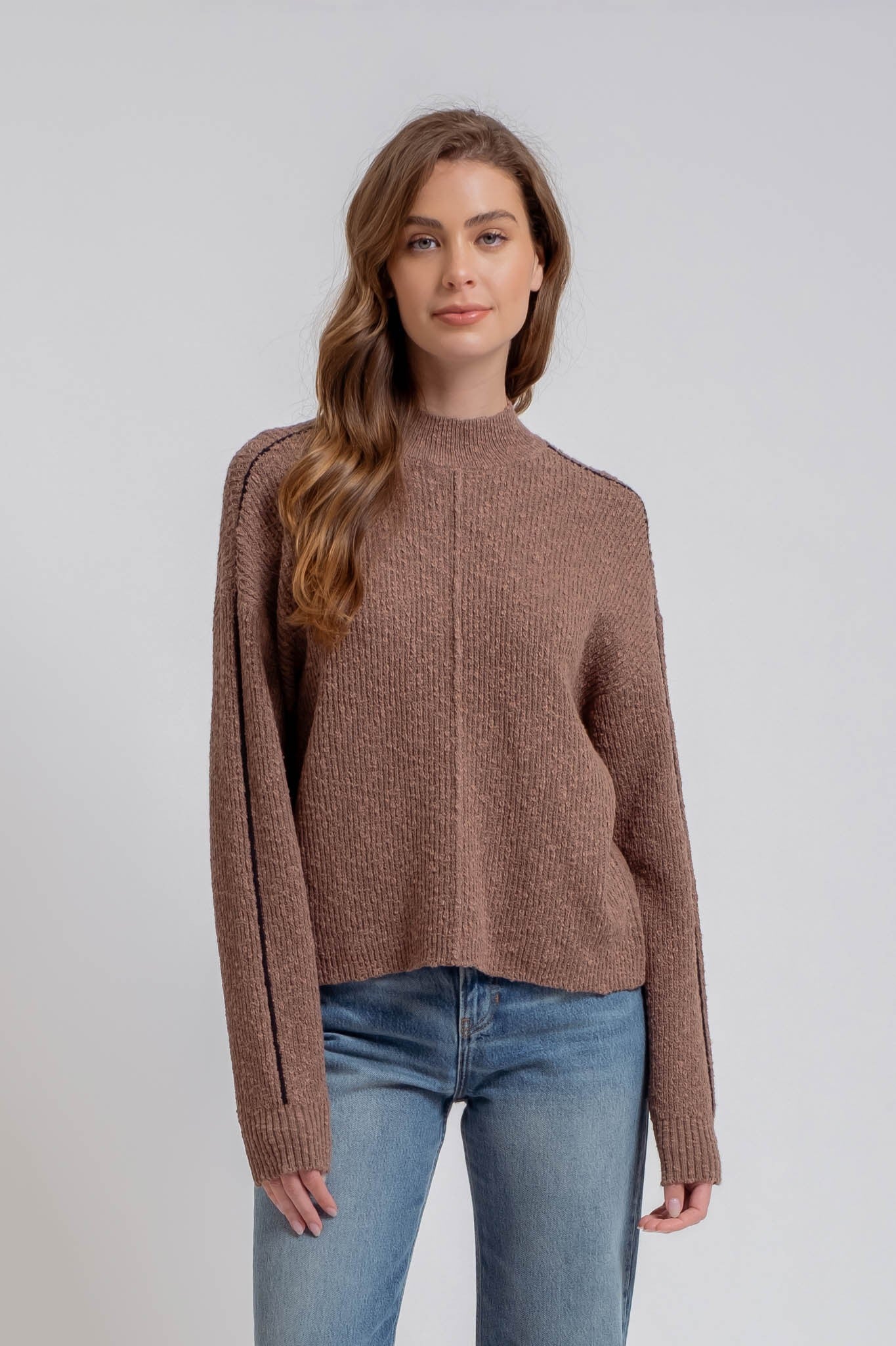 Contrast Seam Sweater