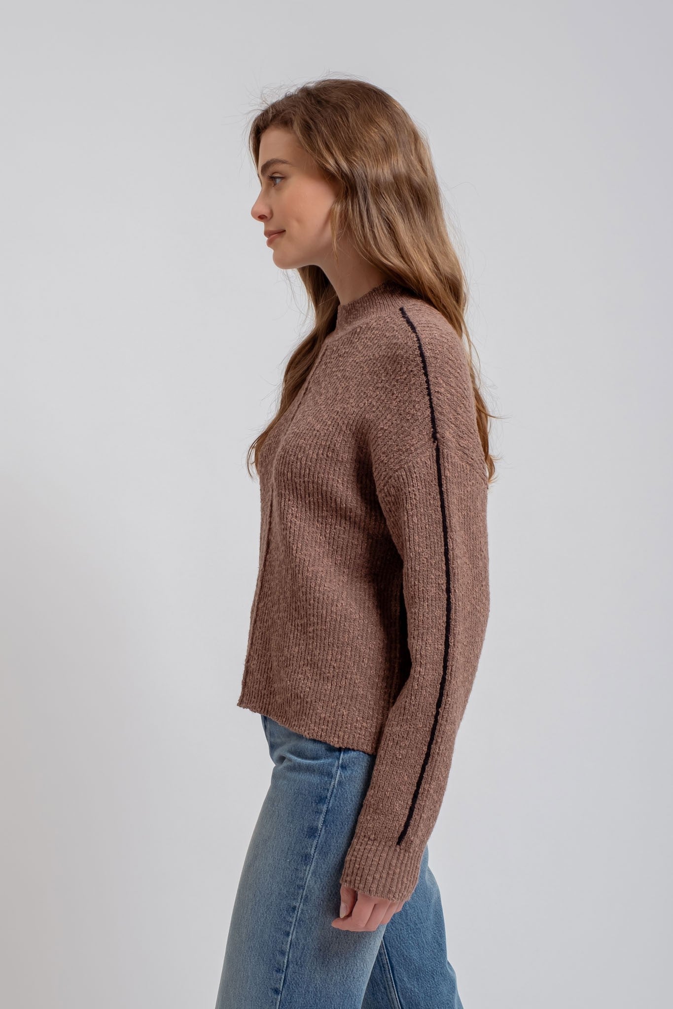 Contrast Seam Sweater