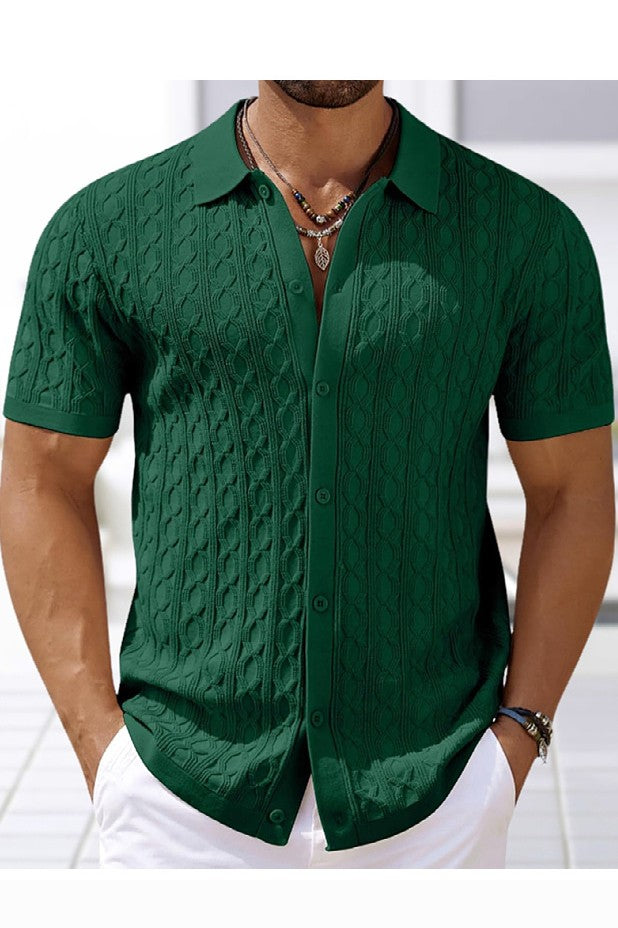 Men's Cable Button Up