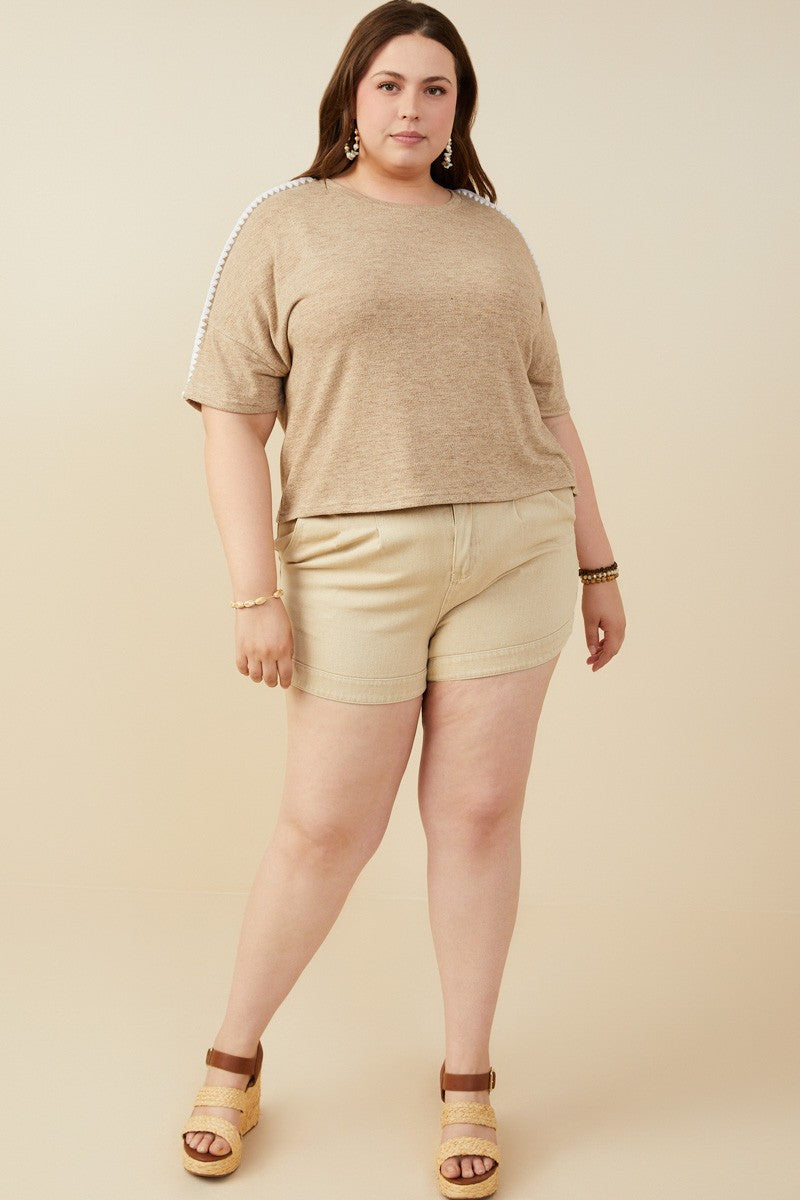 Whip Stitch Detail Top-PLUS