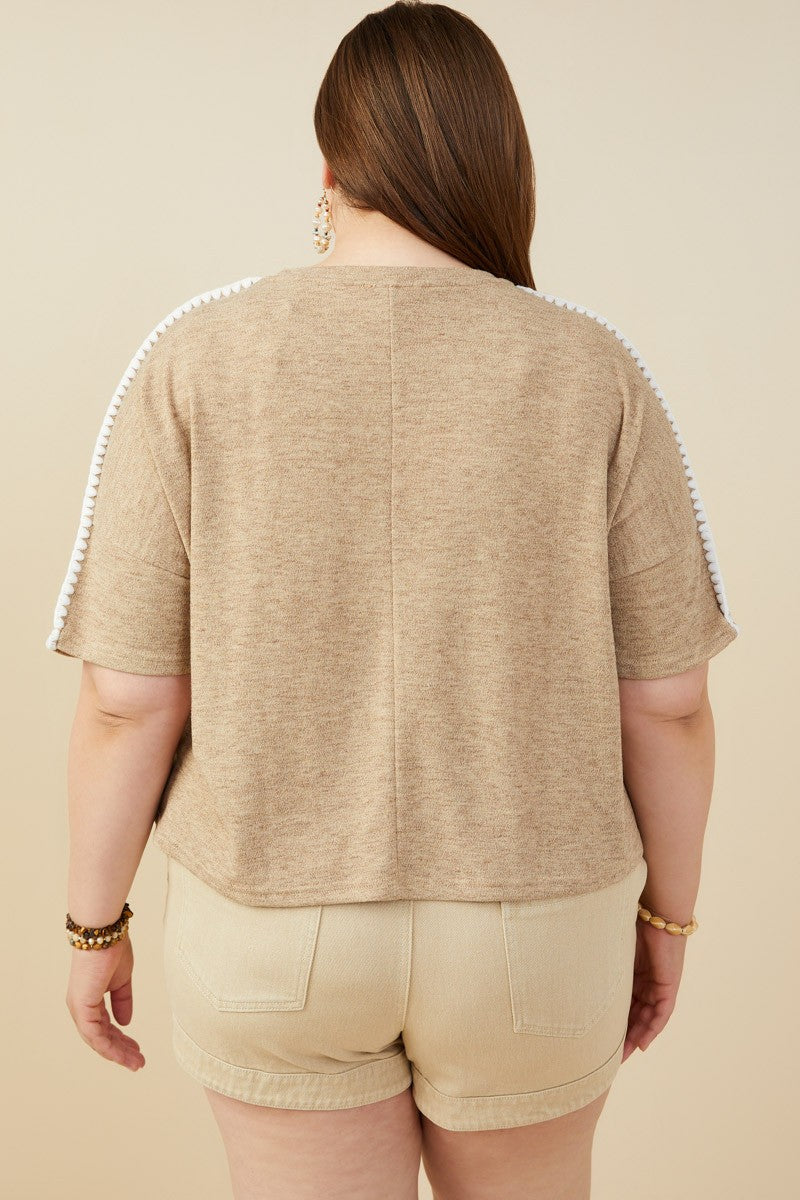 Whip Stitch Detail Top-PLUS