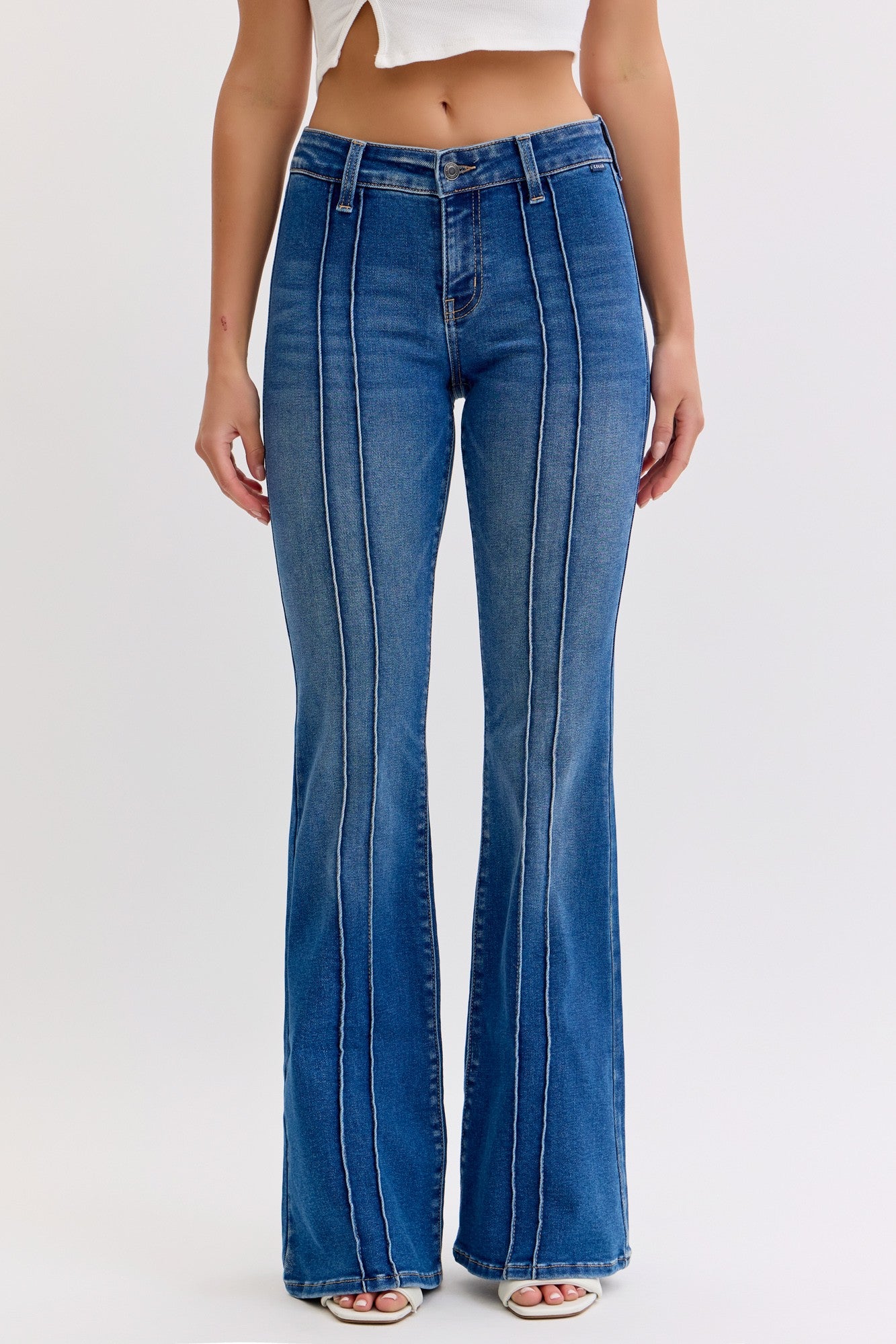 Front Seam Long Denim
