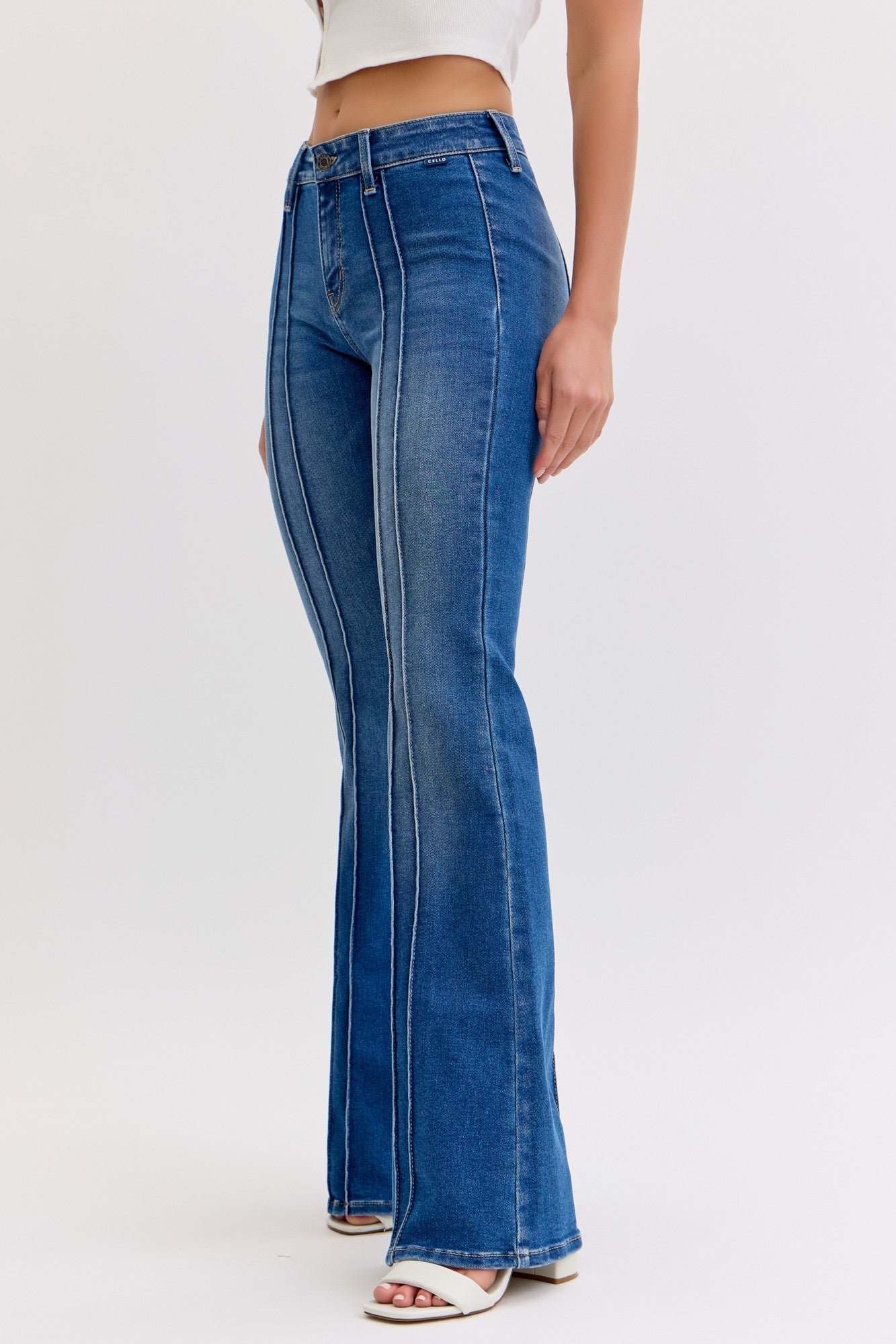Front Seam Long Denim