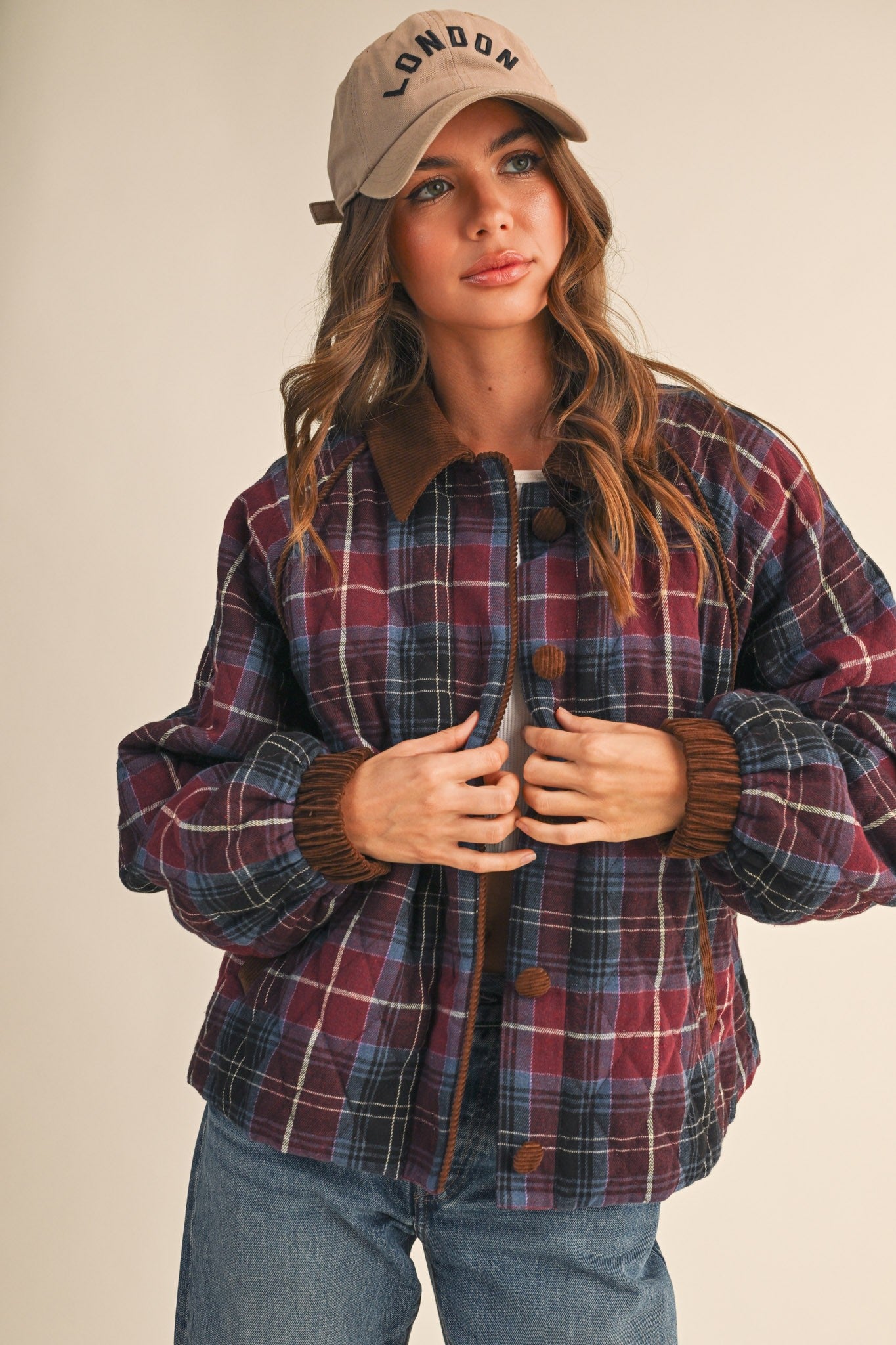 Mulberry Plaid Corduroy Jacket