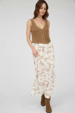 Western Printed Maxi Skirt