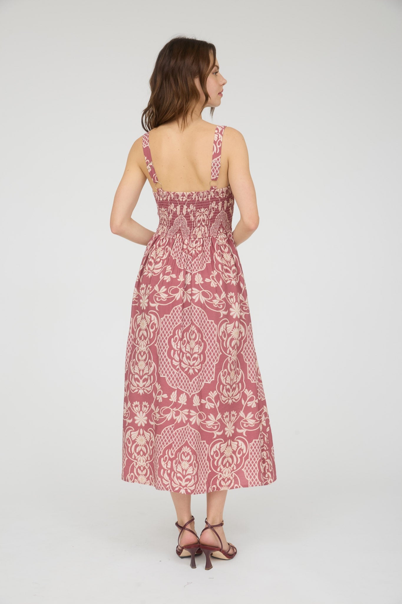 Embroidered Dolly Dress-Red