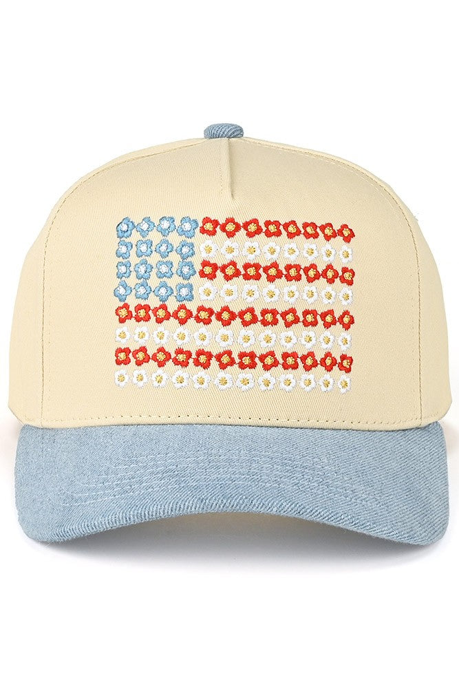 Daisy American Flag Trucker Hat