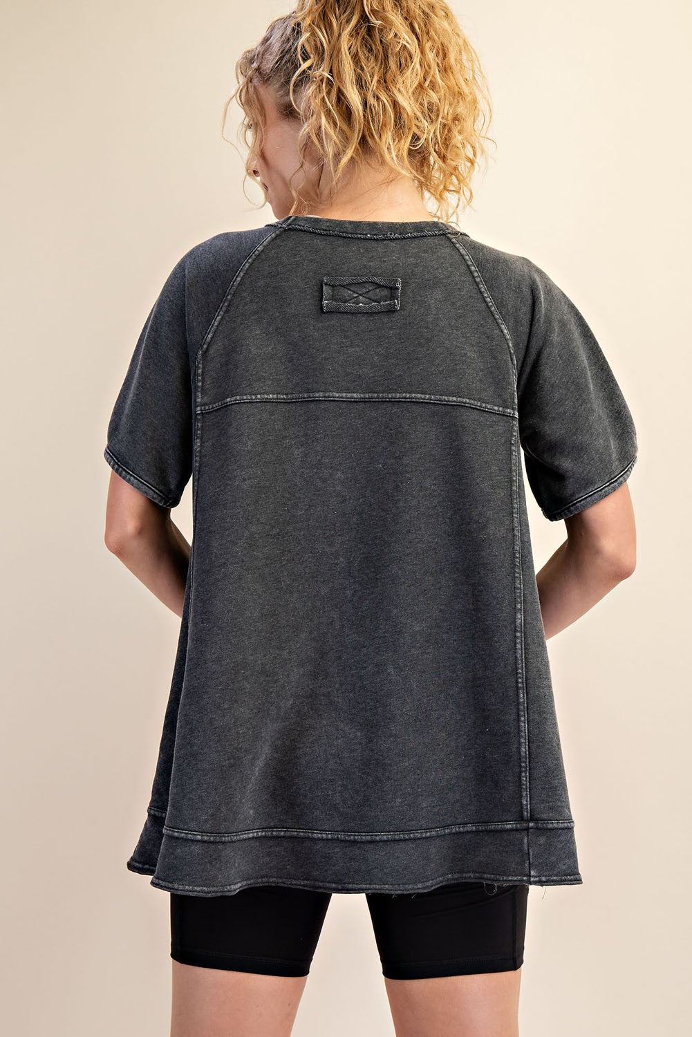 Mineral Washed Oversized Short Sleeve Tunic