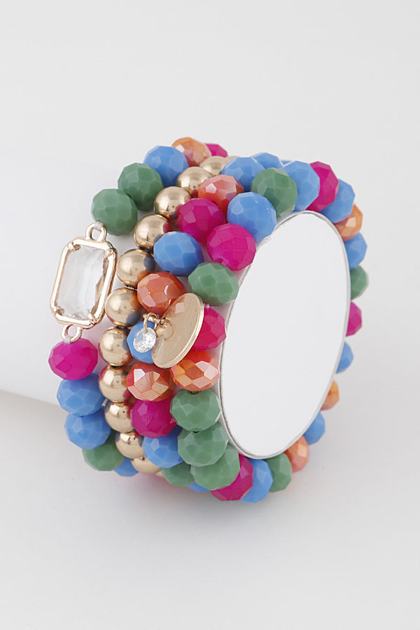 Crystal Stretch Bracelet-Dark Multi