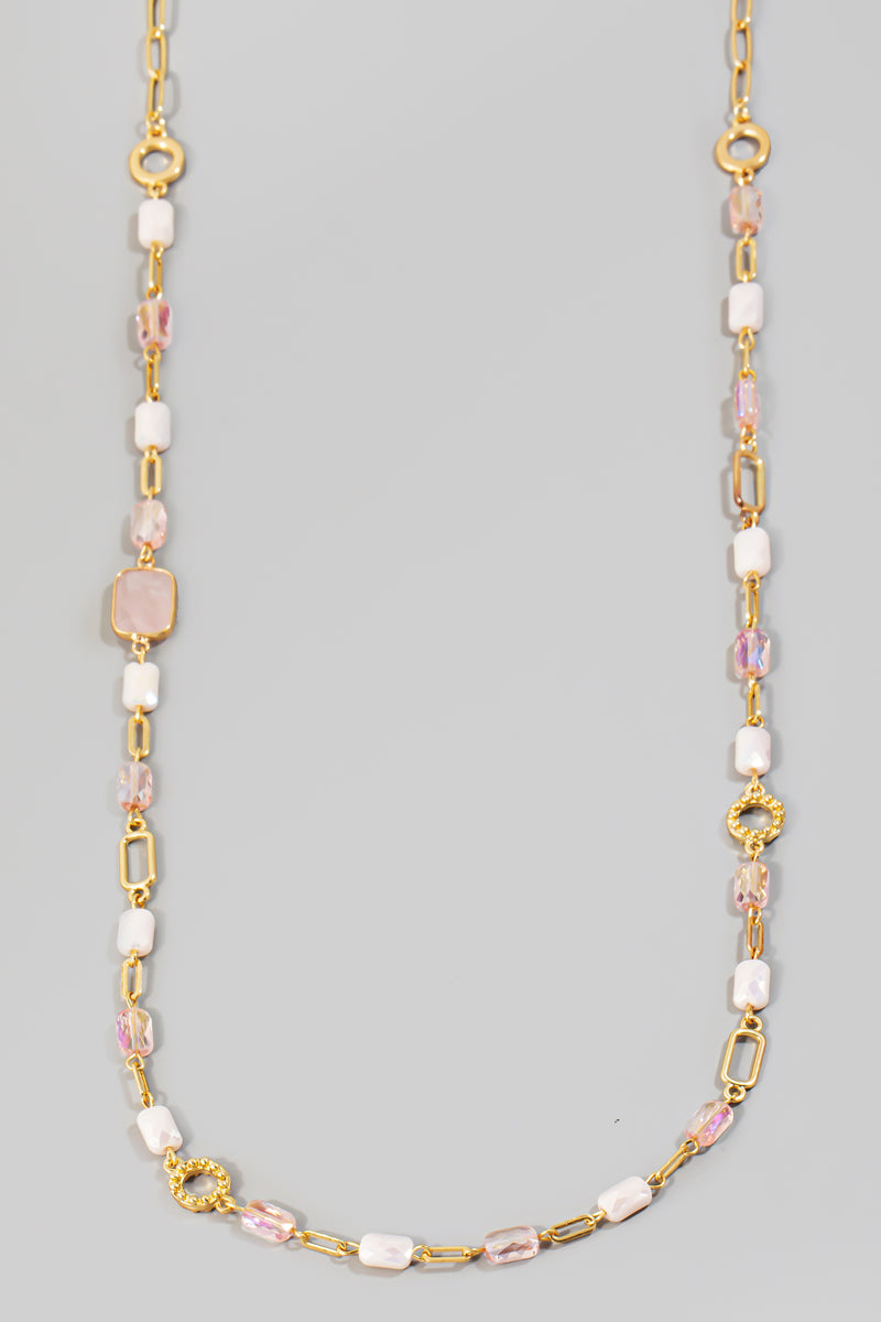 Mixed Rectangle Beads Necklace