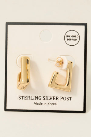 Gold Dipped Rectangle Earrings