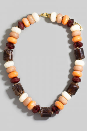 Large Marble Resin Beaded Necklace