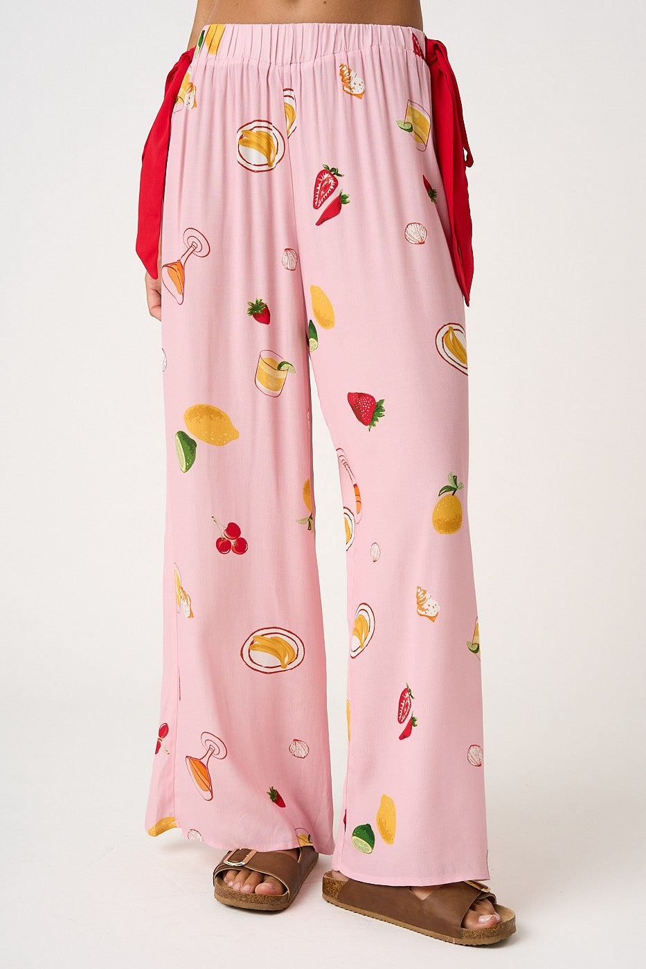 Fruit Print Cami And Wide Leg Pants Set