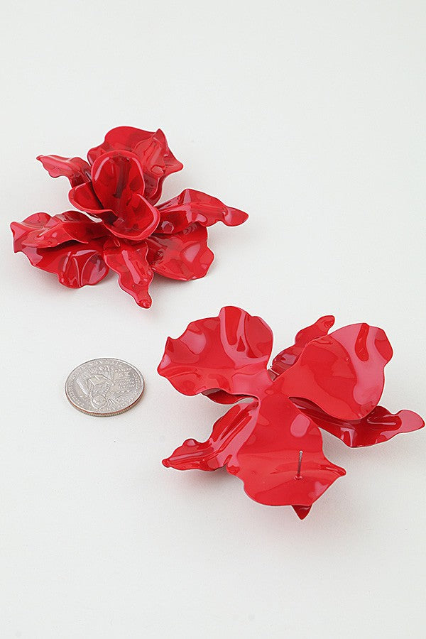 Abstract Rippled Flower Earrings