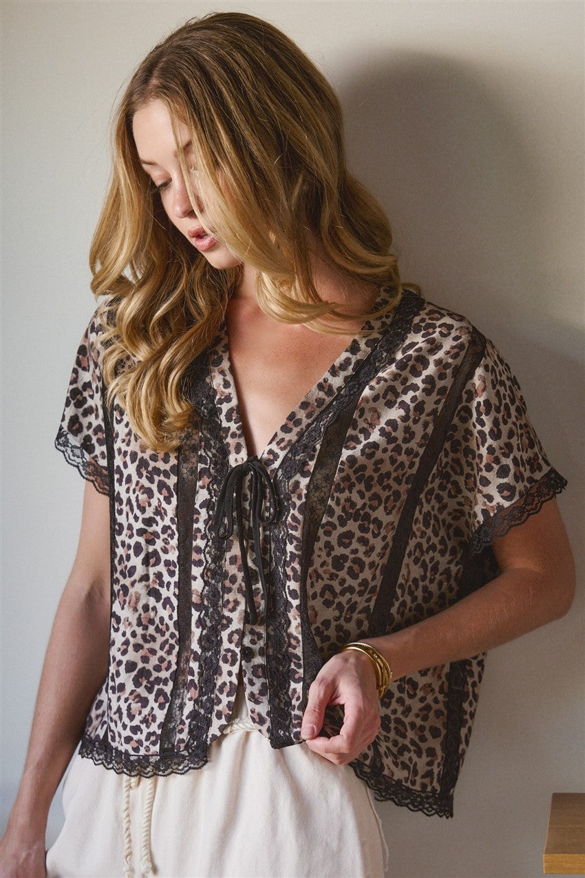Leopard Print Flowy Top