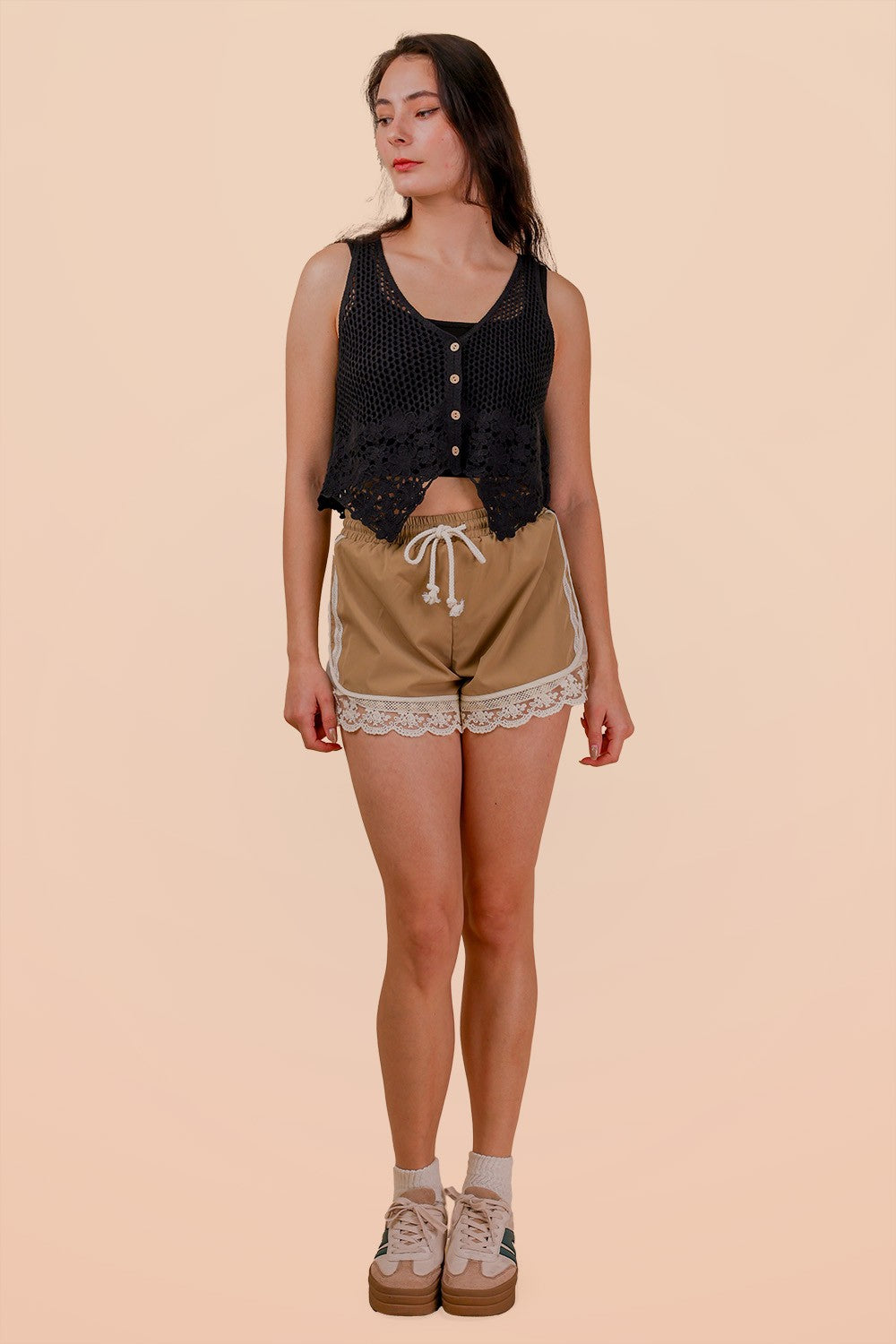 Lace Trim Activewear Shorts
