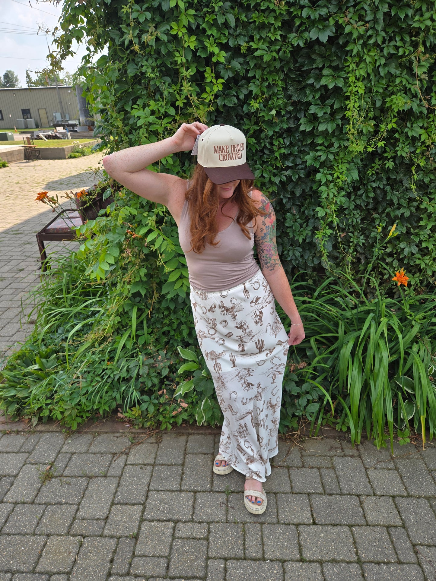 Western Printed Maxi Skirt