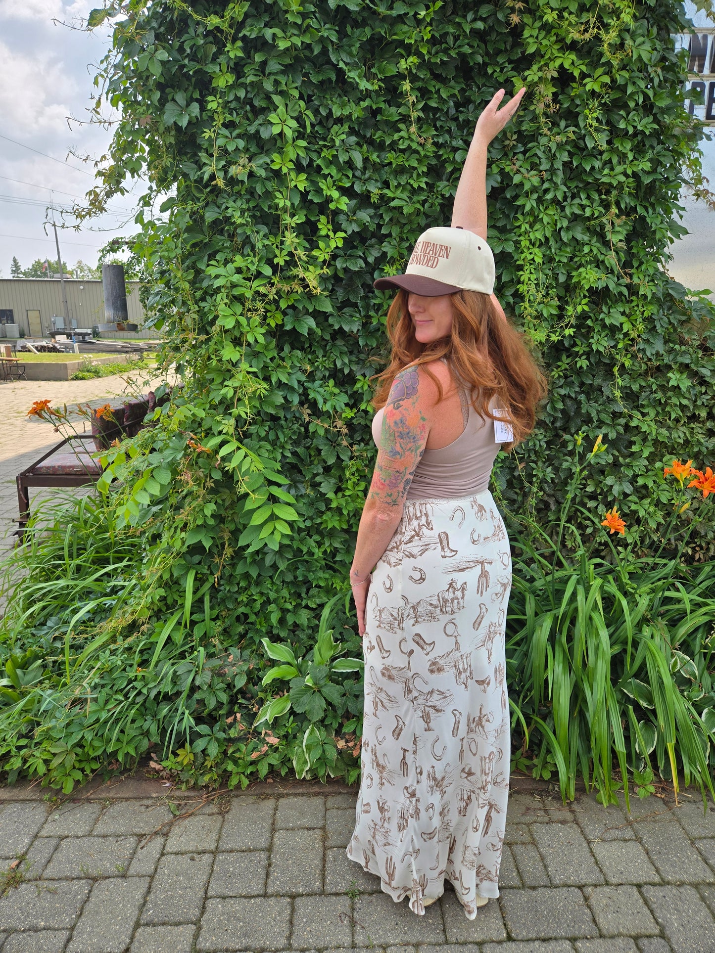Western Printed Maxi Skirt