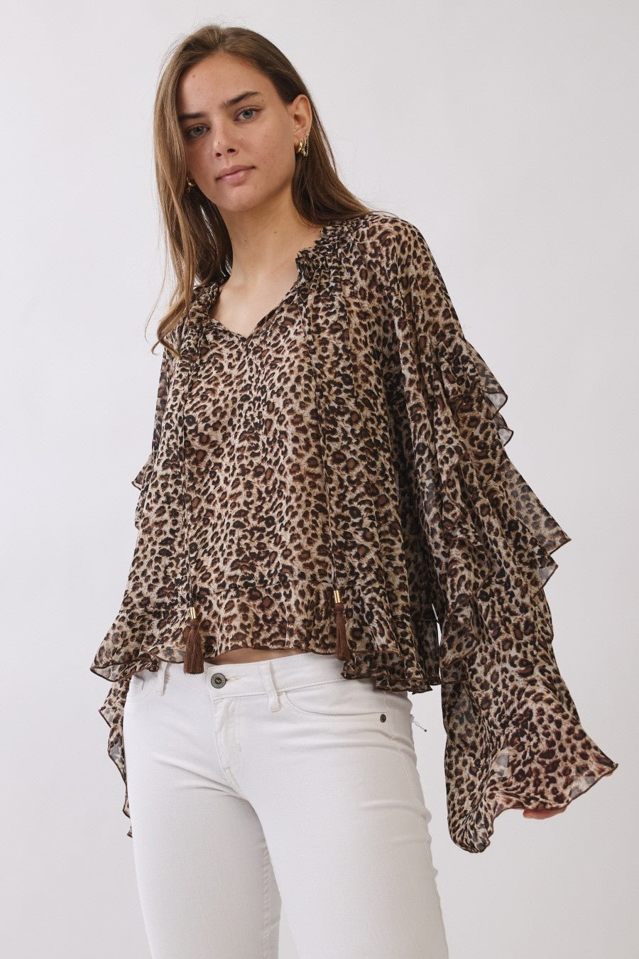 Leopard Printed Chiffon Blouse