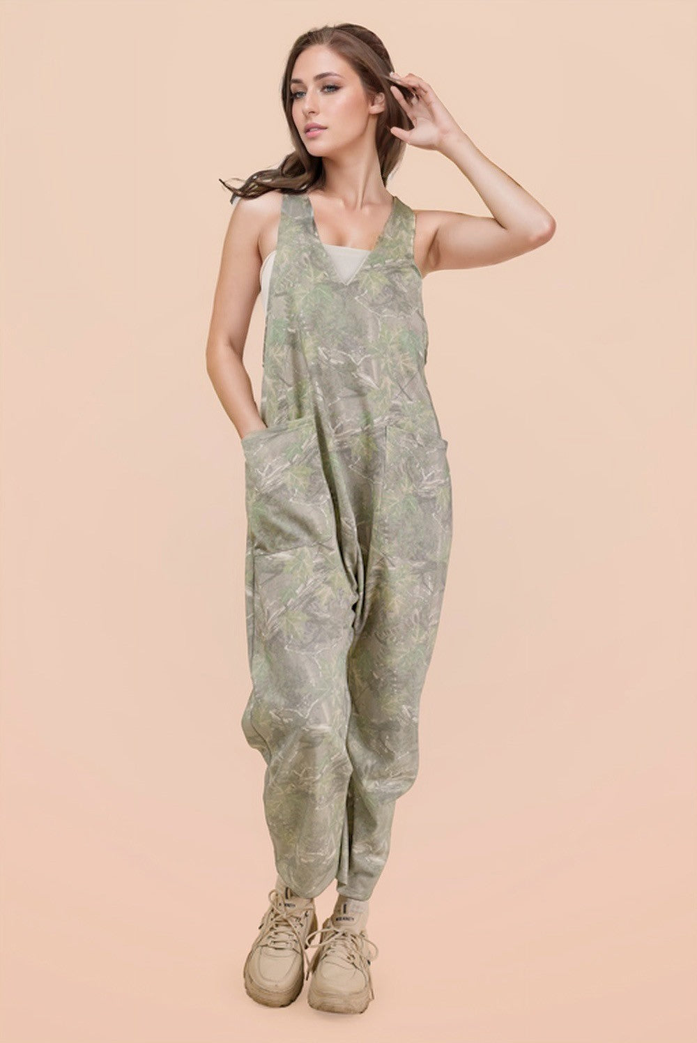 Olive Camo Jumpsuit