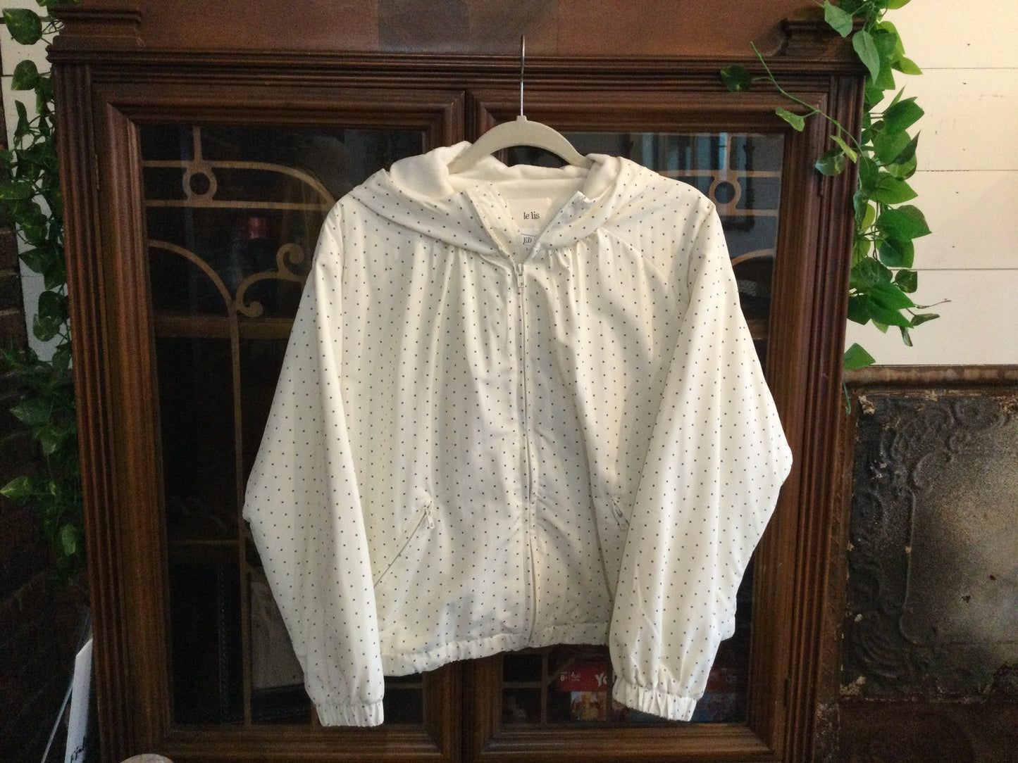 Fleece Lined Silky Polka Dot Jacket