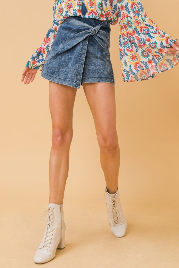 Twisted Acid Washed Skort
