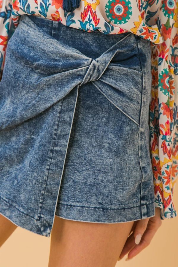 Twisted Acid Washed Skort