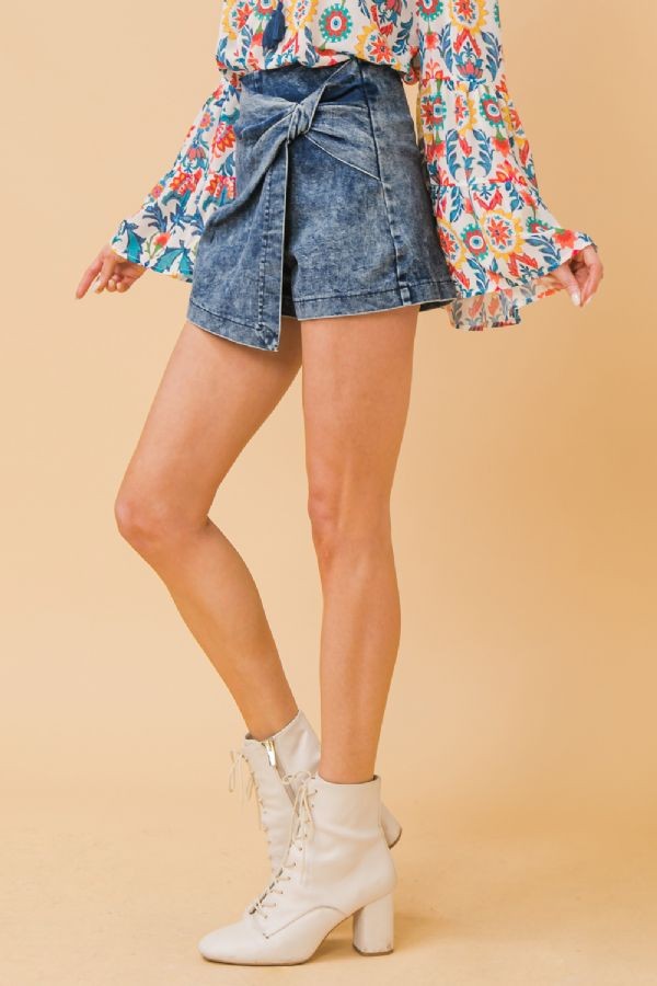 Twisted Acid Washed Skort