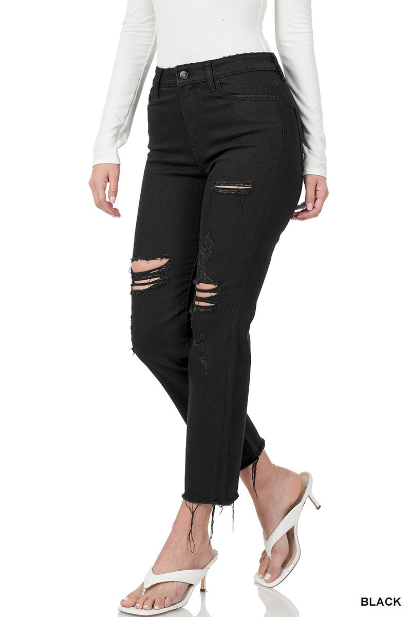 Distressed Stretchy Jeans