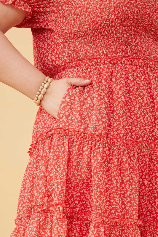 Ditsy Floral Dress-PLUS
