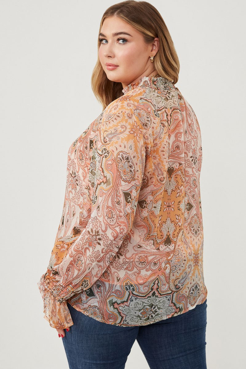 Paisley Print CUTE Top-PLUS