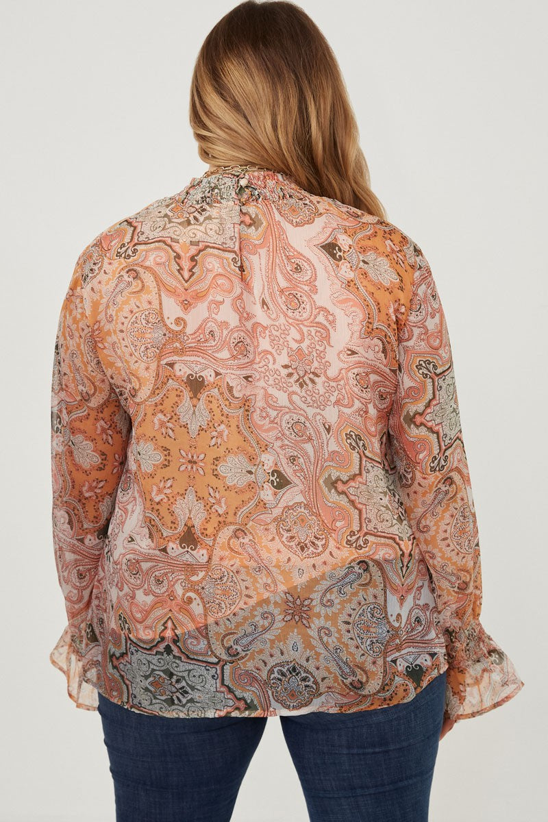 Paisley Print CUTE Top-PLUS