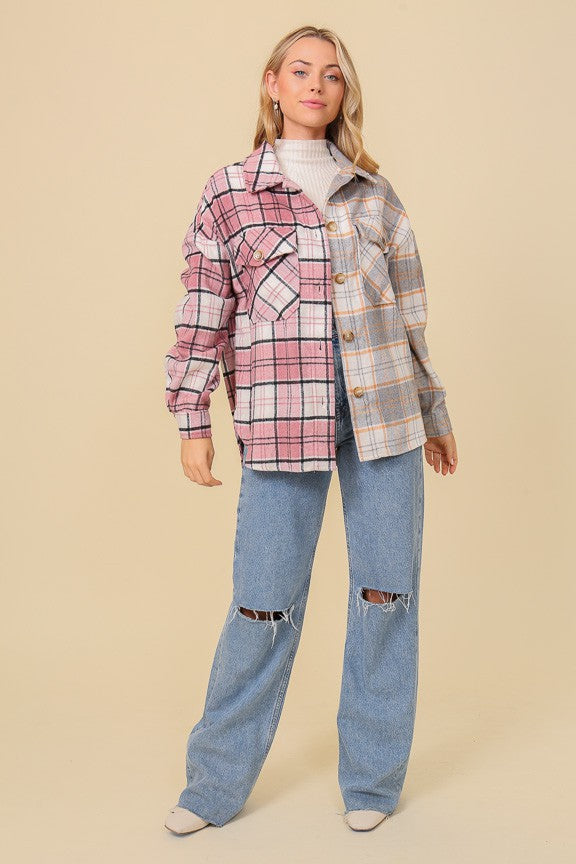 Fall Vibes Plaid Print Shacket
