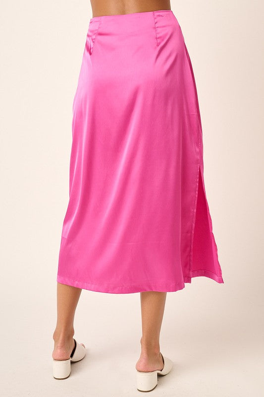 Flamingo Satin Skirt
