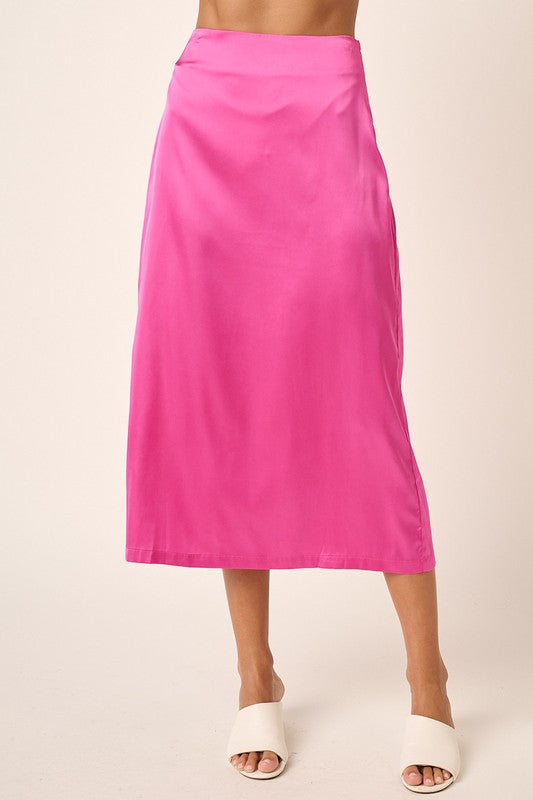 Flamingo Satin Skirt