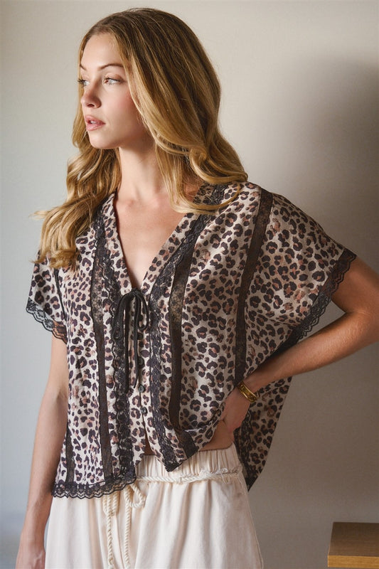 Leopard Print Flowy Top
