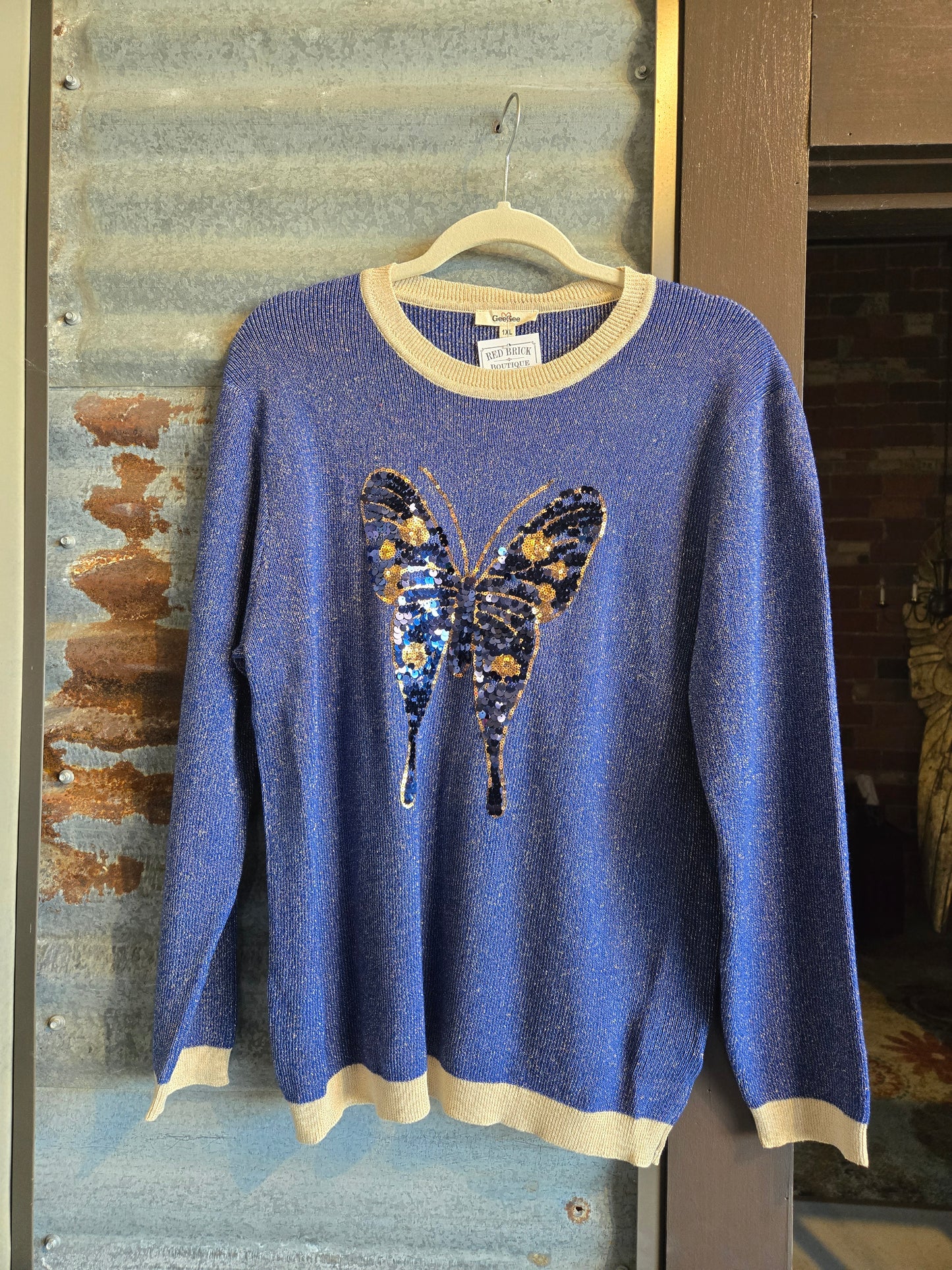 Butterfly Sweater Royal-PLUS