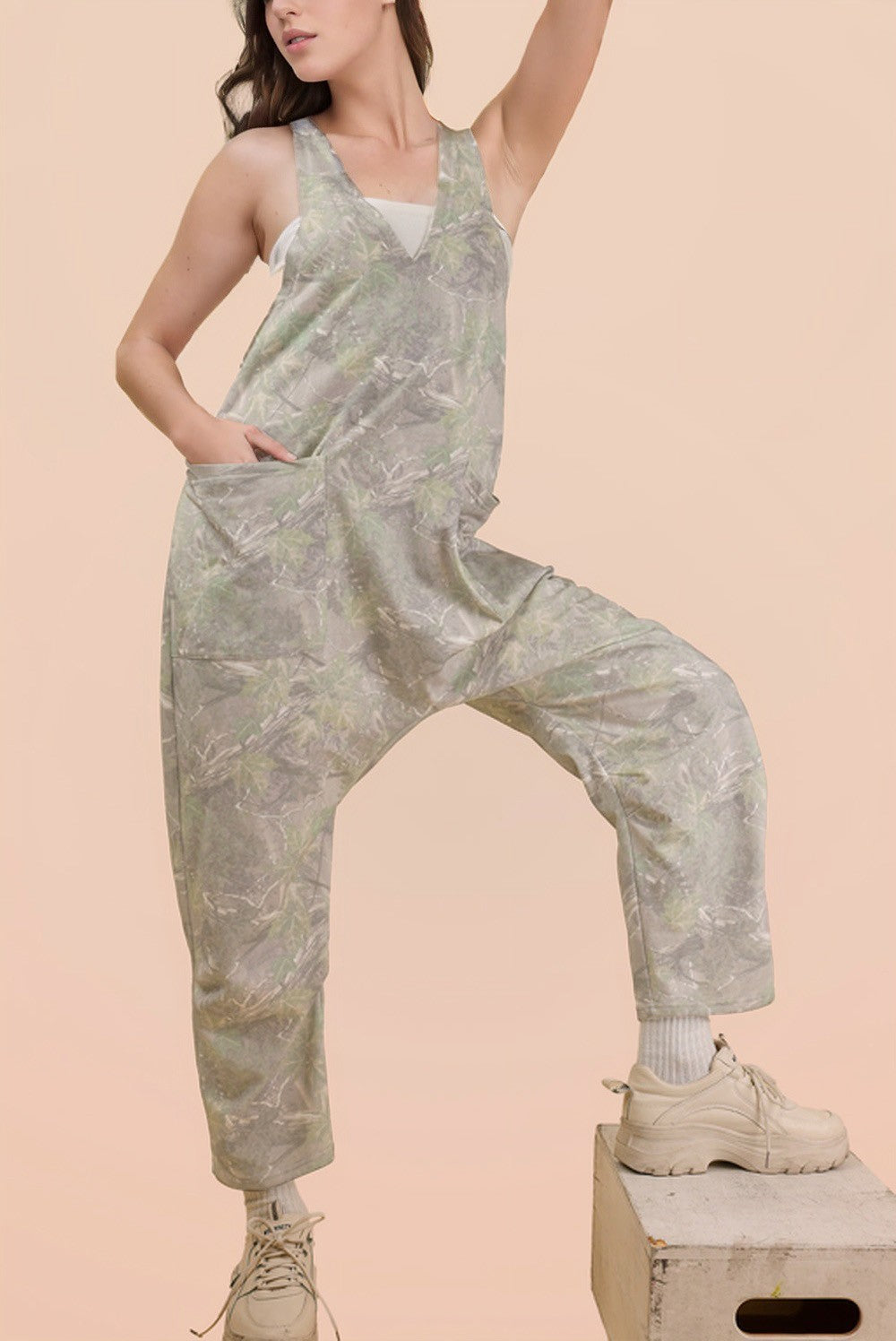 Olive Camo Jumpsuit