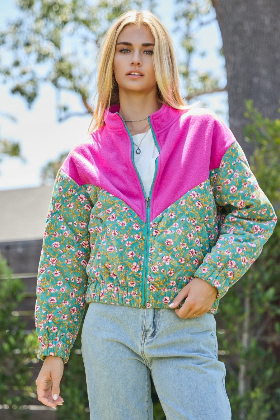 Autumn Aura Floral Quilted Jacket